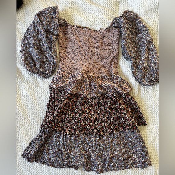 Storia Tiered Floral Dress Red Dress Boutique - Picture 2 of 3